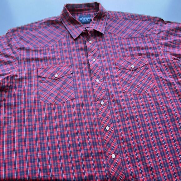 Wrangler Western Short Sleeve Pearl Snap Shirt Mens XXL - Picture 1 of 10